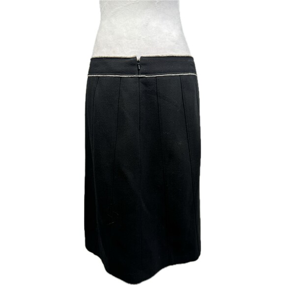 Ann Taylor 100% Wool Black Bow Detail Women' Skirt Sz 8 Lined horsehair fringe - Picture 2 of 8